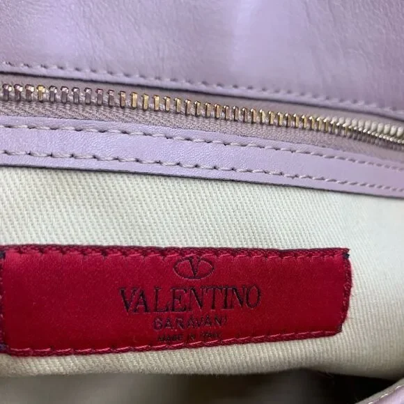 Auth Valentino Gavarini Histoire Satchel Preloved Pristine Pale Pink Beige - Picture 11 of 16